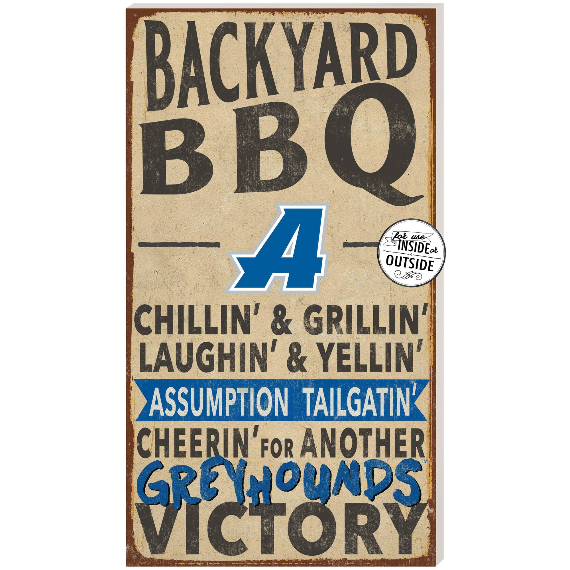 Brown Assumption Greyhounds 11'' x 20'' Indoor/Outdoor BBQ Sign