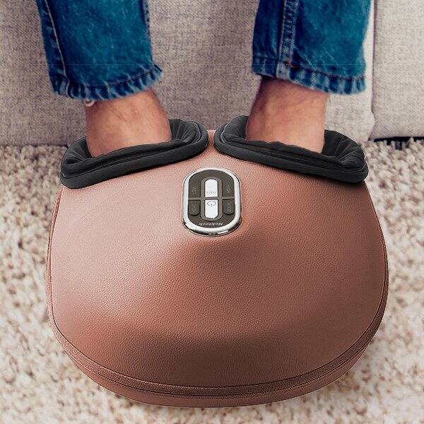Angle. Nekteck - Shiatsu Foot Massager with Soothing Heat, Deep Kneading Therapy (Brown) - Brown.