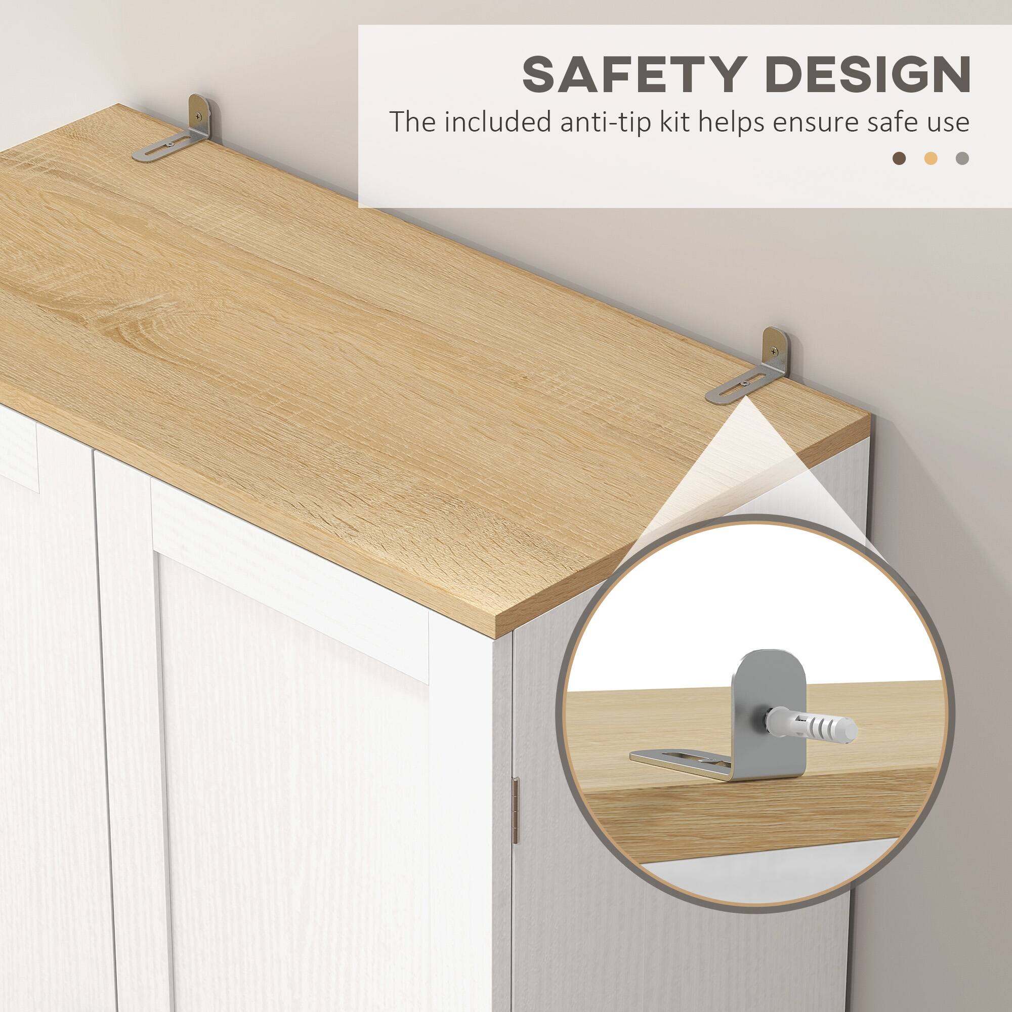 SAFETY DESIGN
The included anti-tip kit helps ensure safe use