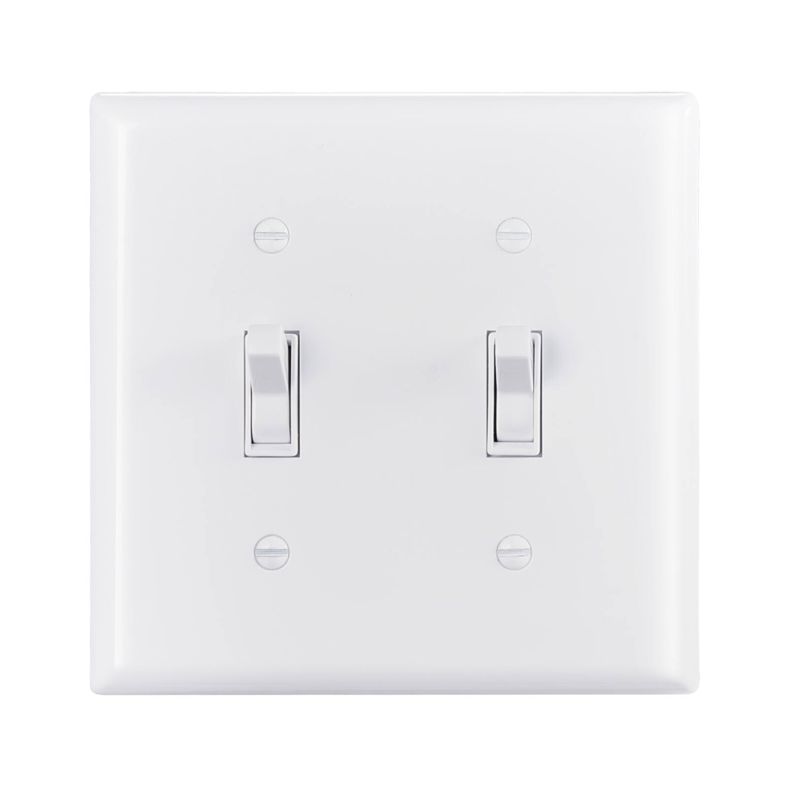 Alt View 5. VEVOR - Toggle Light Switch Wall Plates, 2-Gang Switch Electrical Outlet Covers - White.