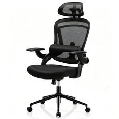 Front. Sweet - Ergonomic Desk Chair Office Chair with Lumbar Support Flip-up Armrests, Mesh Swivel High Back Desk Chairs, Black - Black.