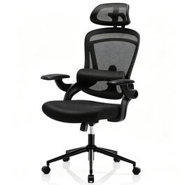 Sweet - Ergonomic Desk Chair Office Chair with Lumbar Support Flip-up Armrests, Mesh Swivel High Back Desk Chairs - Black