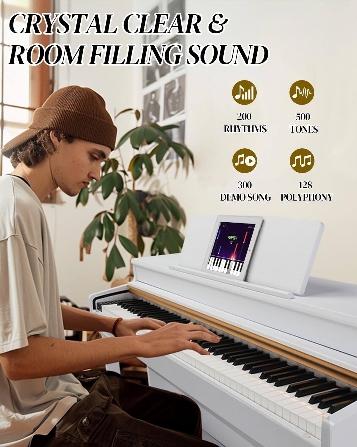 CRYSTAL CLEAR & ROOM FILLING SOUND

200 RHYTHMS
500 TONES
300 DEMO SONG
128 POLYPHONY

PERFECT 2