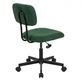 JJS - Ergonomic Adjustable Swivel Small Armless Home Office Desk Chair - Green