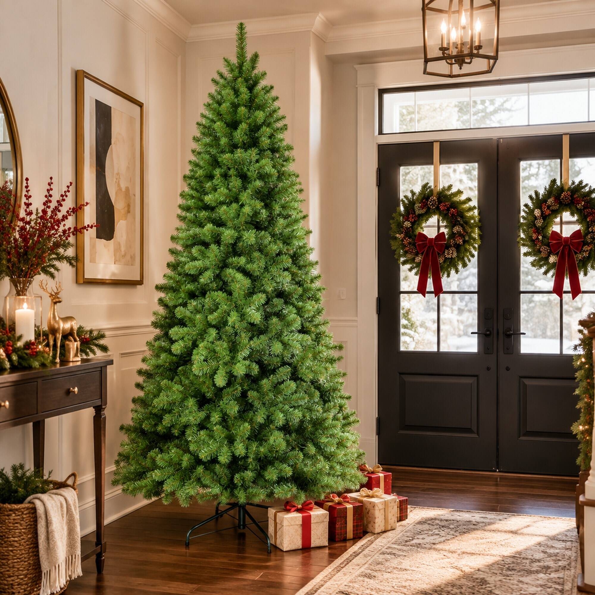 RYHNUYNE 9 Ft Artificial Christmas Tree With Memory Wire 1910 Tips ...