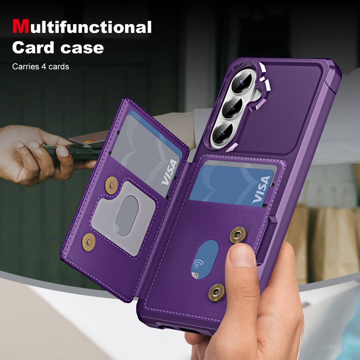 Multifunctional Card case  
Carries 4 cards