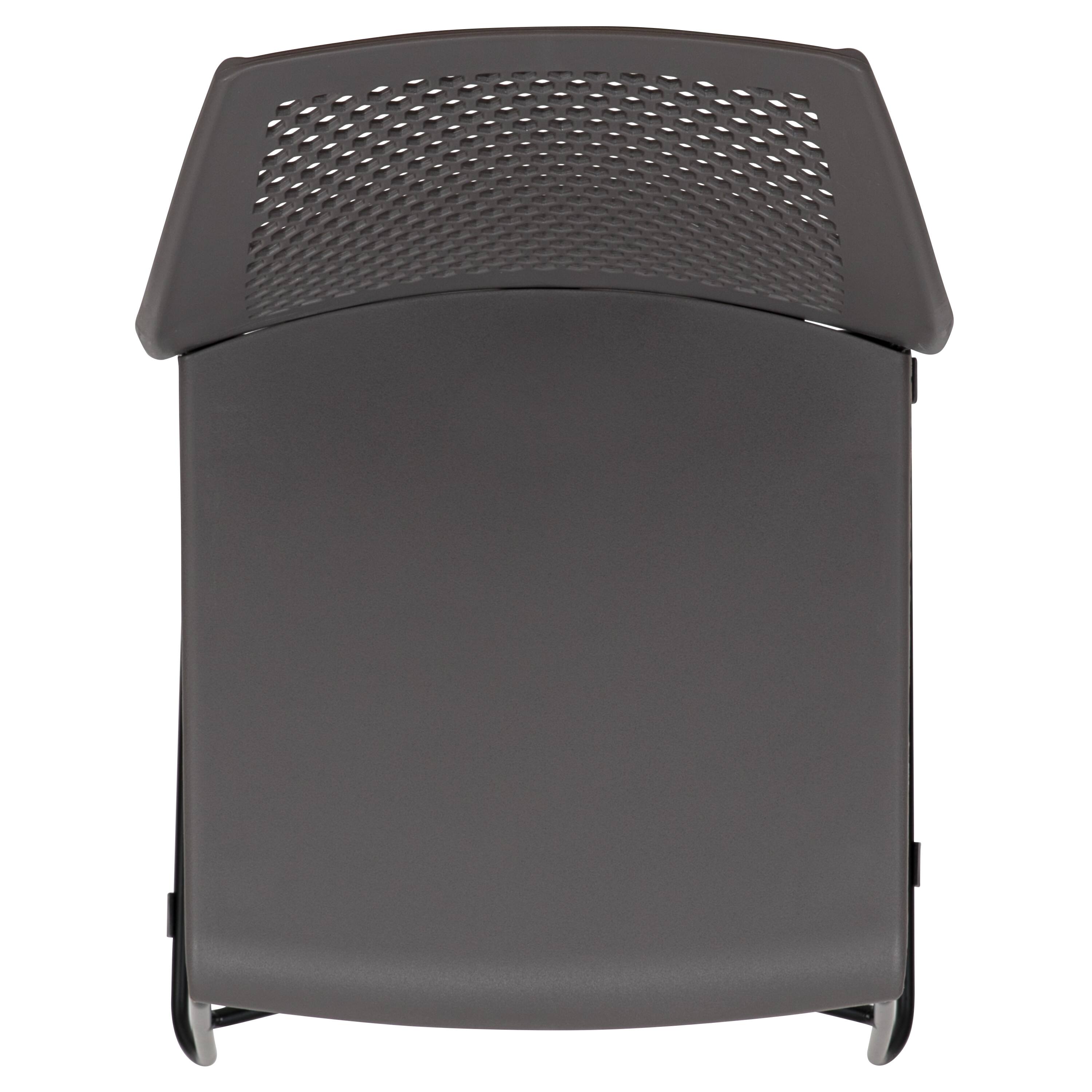 Alt View 8. Emma + Oliver - Home and Office Sled Base Stack Chair with Air-Vent Back - Guest Chair - Gray.