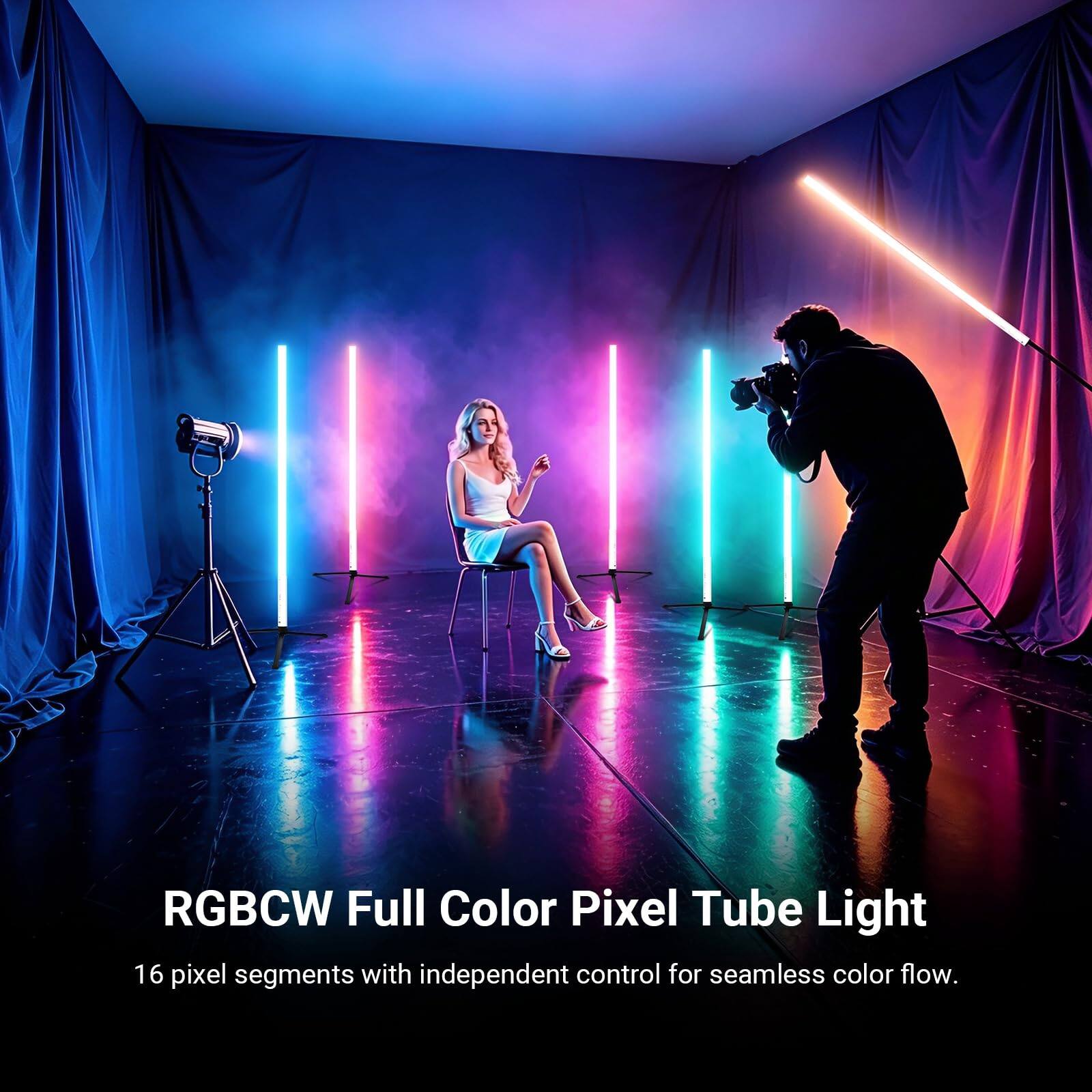 RGBCW Full Color Pixel Tube Light  
16 pixel segments with independent control for seamless color flow.