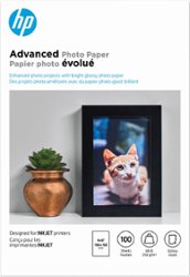 HP - Advanced Glossy 4" x 6" Photo Paper - 100 Count - White - Front_Zoom