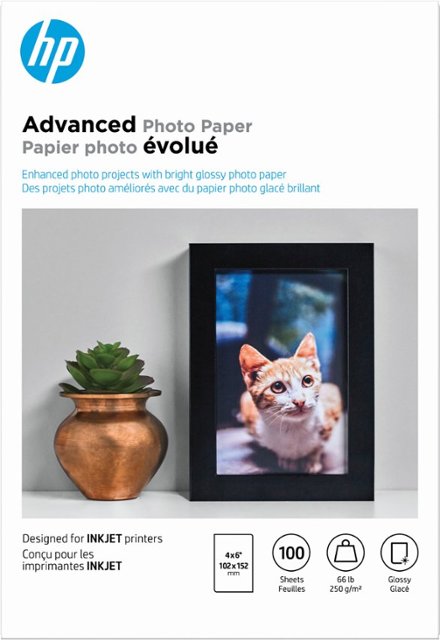 Samenhangend vertegenwoordiger ik ben gelukkig HP Advanced Glossy 4" x 6" Photo Paper 100 Count White Q6638A - Best Buy