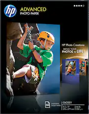 Front. HP - Advanced Glossy Photo Paper - White.