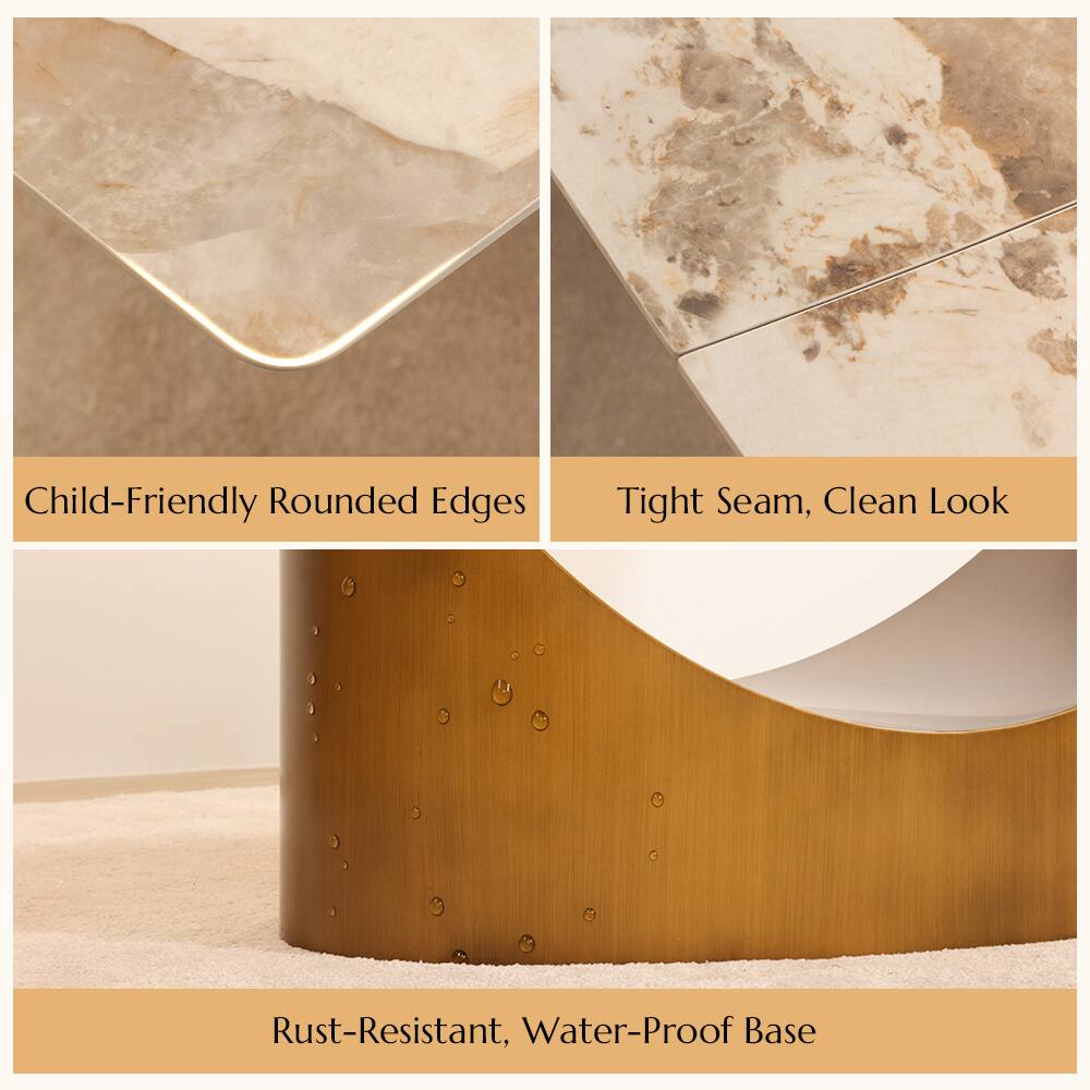 Child-Friendly Rounded Edges  
Tight Seam, Clean Look  
Rust-Resistant, Water-Proof Base