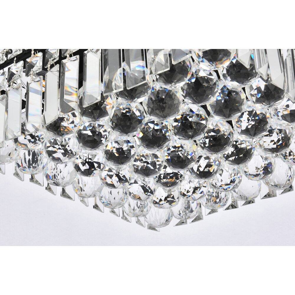 Alt View 2. Elegant Lighting - Maxime 14 Inch Black Flush Mount - Black And Clear.