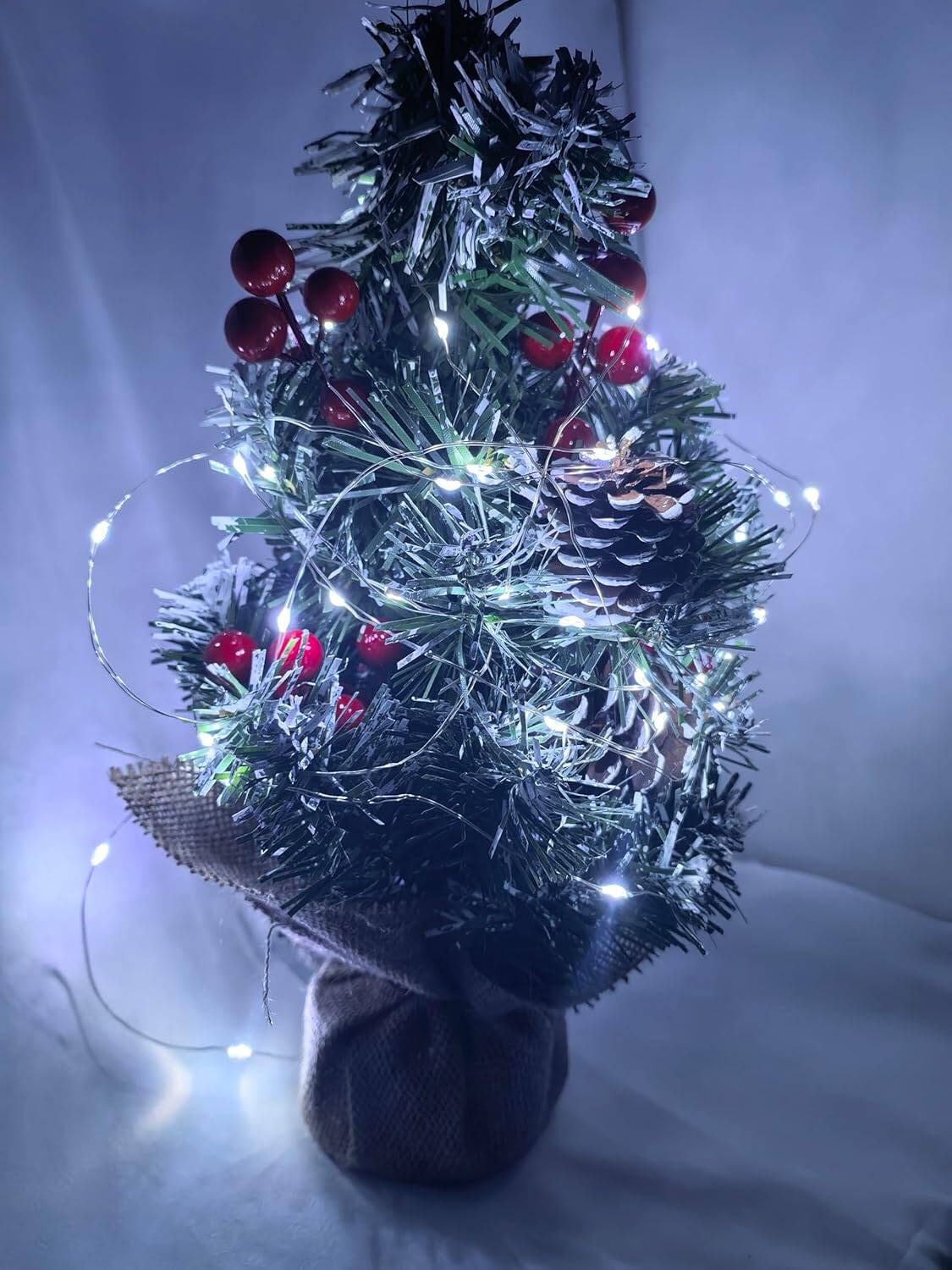 Left. THIRSTY TURTLE - 6-Pack Fairy Lights, Battery Operated, 3.3 ft, Silver Wire.