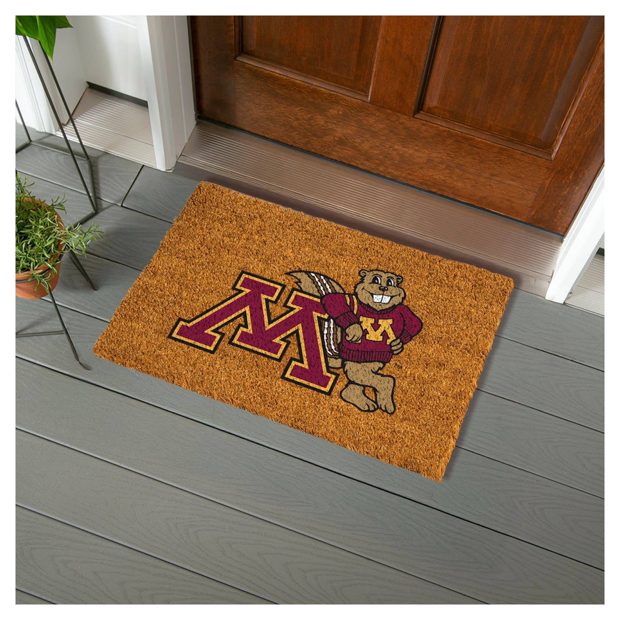 Alt View 1. Evergreen Enterprises - Minnesota Golden Gophers 28" x 16" Team Logo Outdoor Coir Mat - Multicolor.