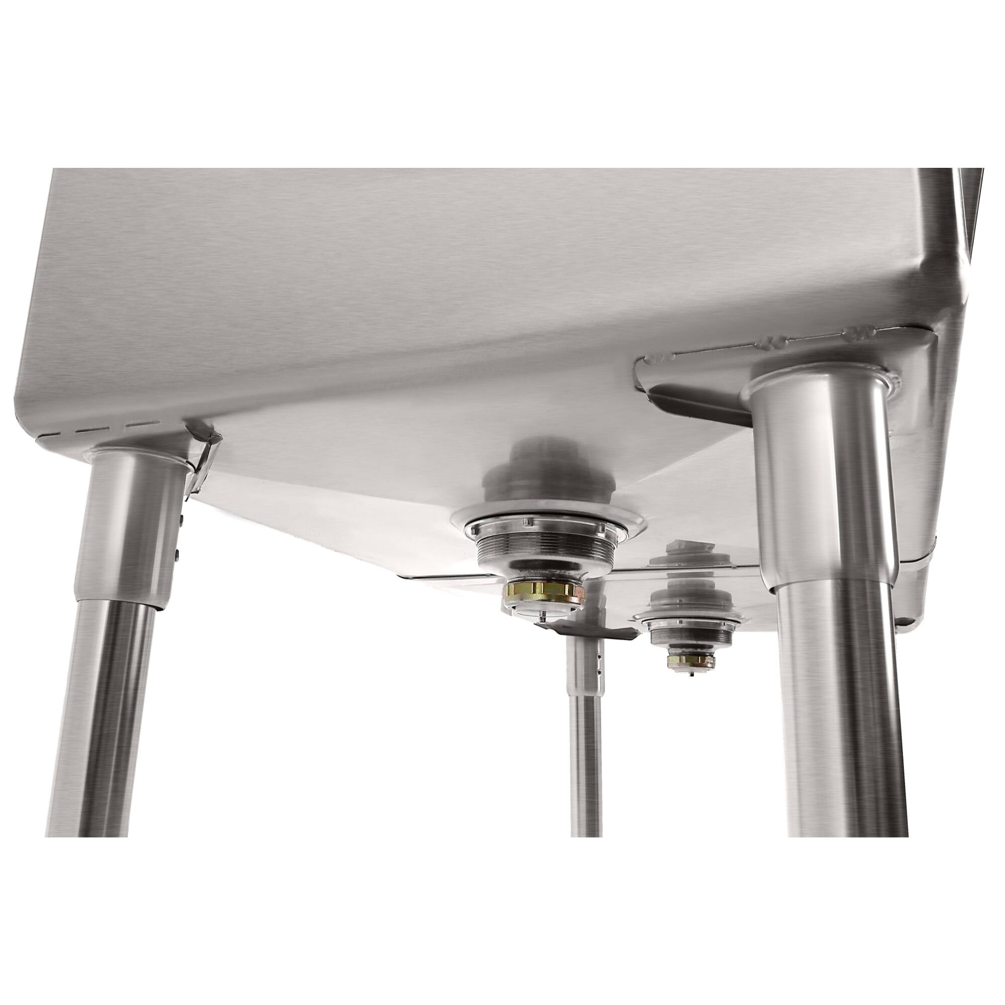 Alt View 5. Koolmore - 72 in. 18-Gauge 2-Compartment  Sink with Backsplash and Dual 18 in. Drainboards, Bowl Dimensions 18"x18"x14" - Stainless Steel.