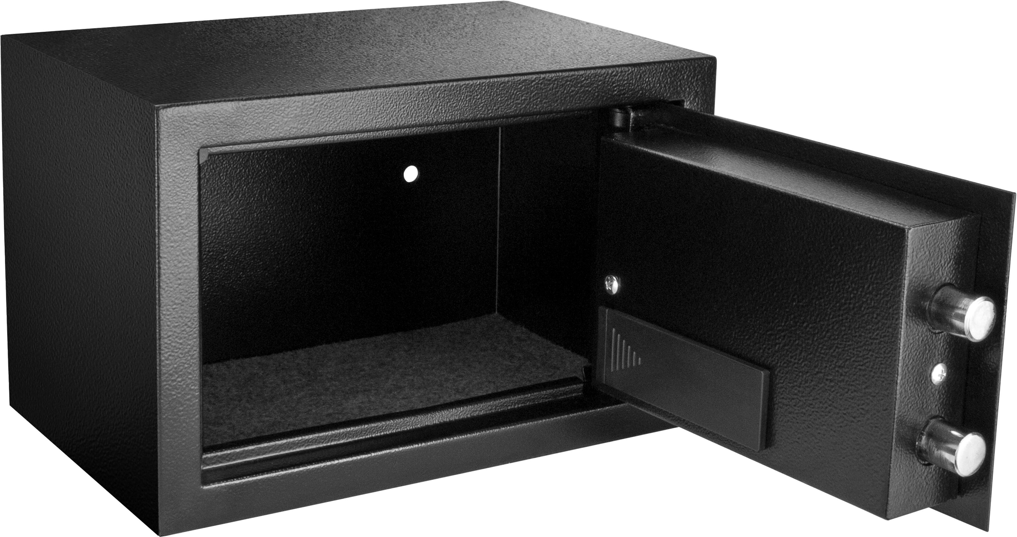 Angle. Barska - 0.36 Cu Ft Digital Keypad Safe-Solid Steel Security Lock Box with Quick Access PIN Code, Dual Steel Deadbolts - Black.