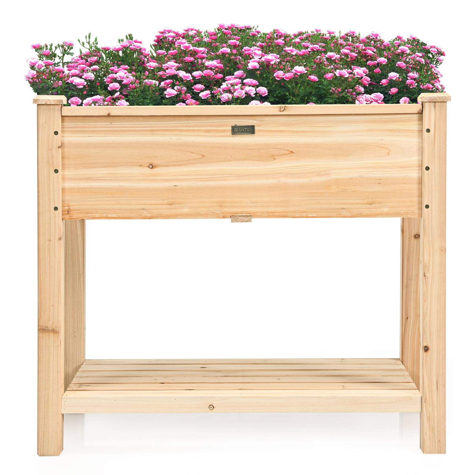Alt View 8. Costway - Costway Raised Garden Bed Elevated Wood Planter Box Stand for Vegetable Flower - Natural.