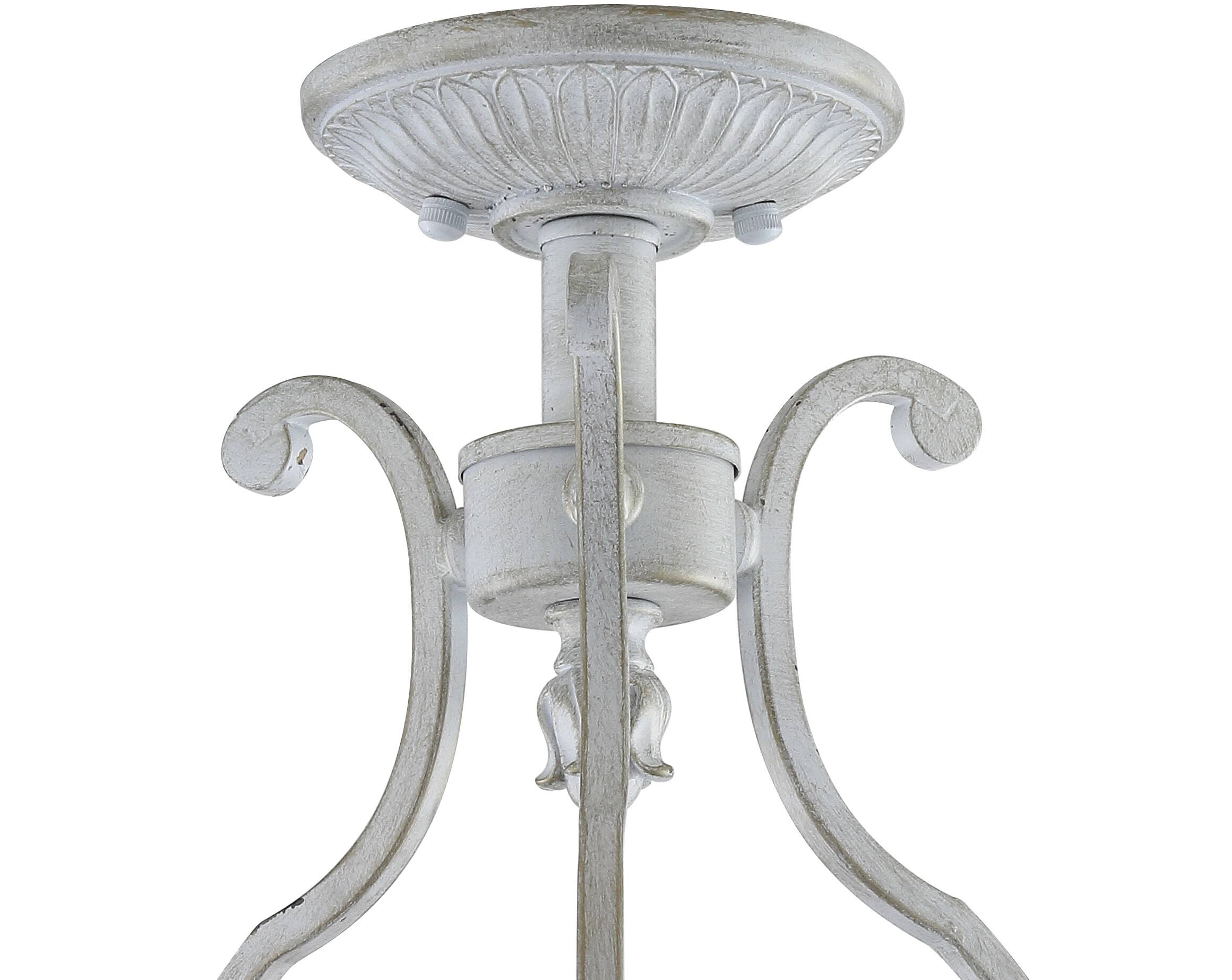 Alt View 4. Jonathan Y - Austen 12.2" Metal LED Semi-Flush Mount, Antique White - Antique White.