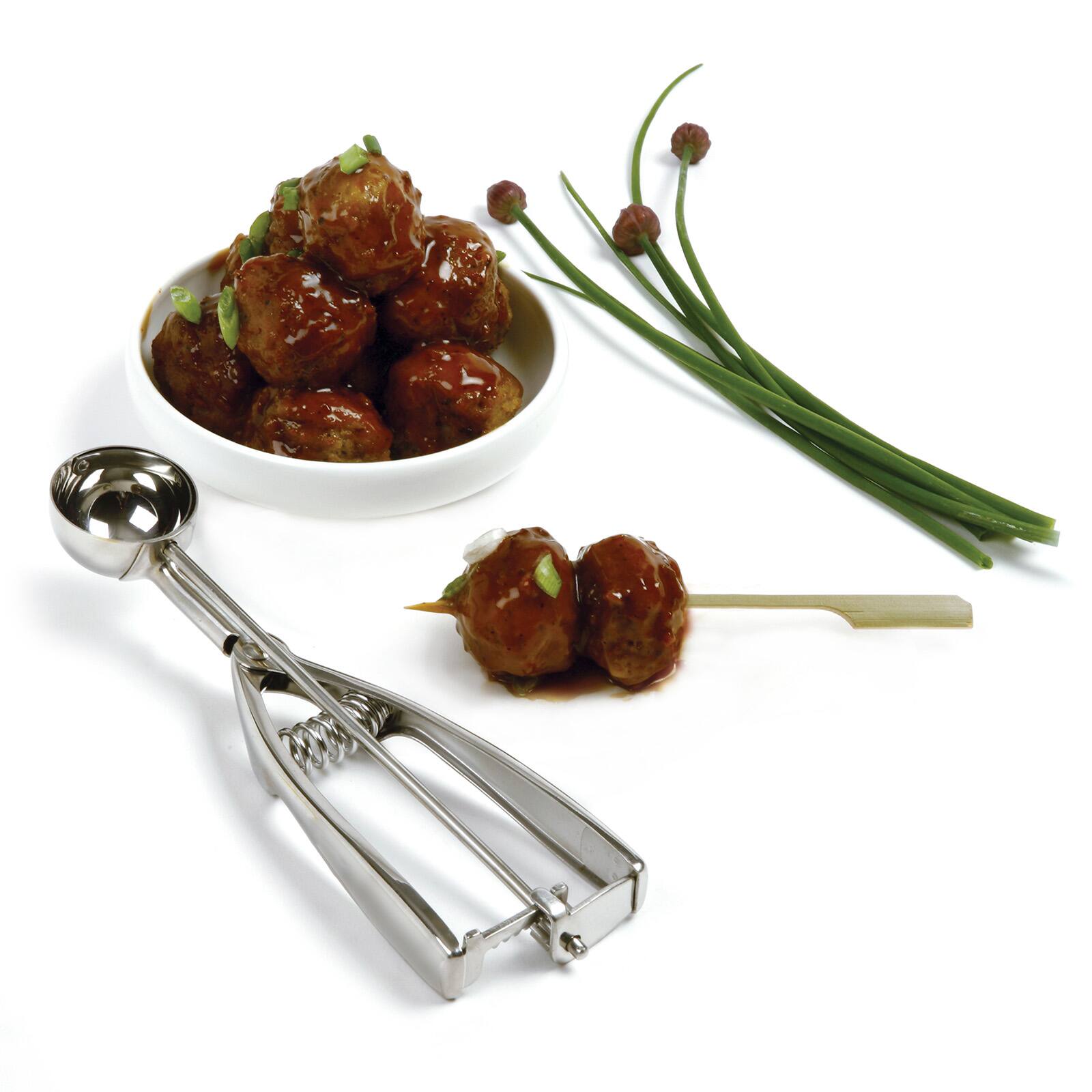 Alt View 2. Norpro - Stainless Steel Scoop, 1.5 Tablespoon Capacity, Spring Action Portion Scoop - Silver.