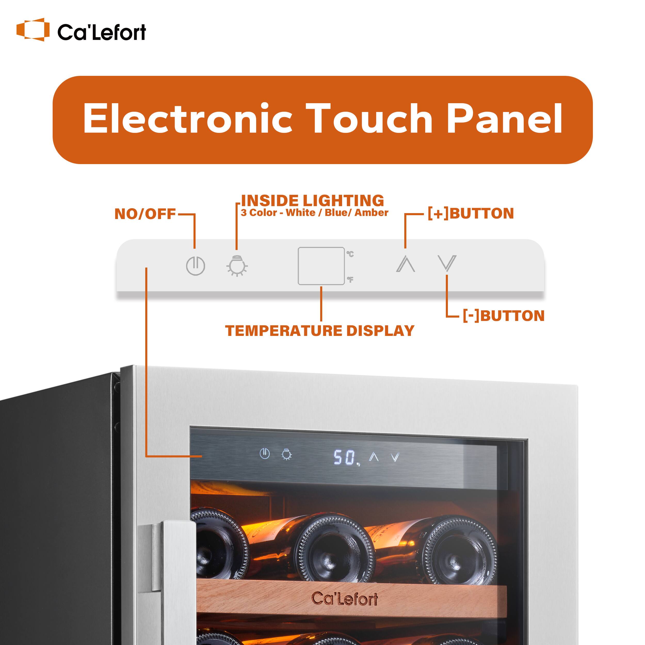 Ca'Lefort Electronic Touch Panel NO/OFF INSIDE LIGHTING 3 Color -White/Blue/ Amber [+]BUTTON TEMPERATURE DISPLAY [-]BUTTON SO. ^ V Ca'Lefort