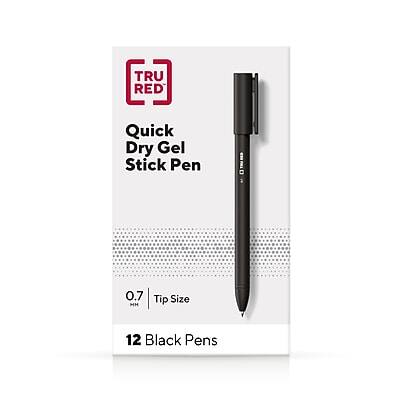 TRU RED Quick Dry Gel Stick Pen
0.7 MM Tip Size
12 Black Pens