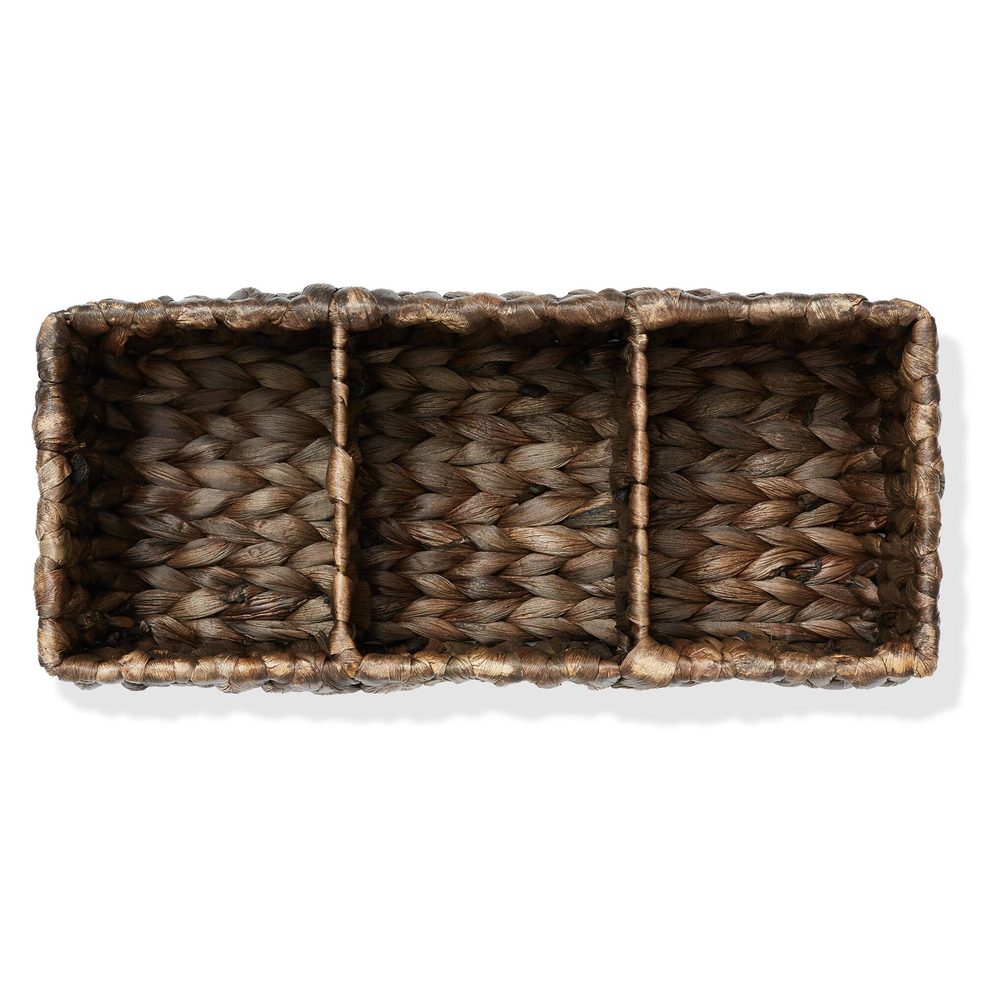 Alt View 4. Casafield - 2 Water Hyacinth Storage Baskets - Woven Storage Bins - Espresso - Hyacinth.