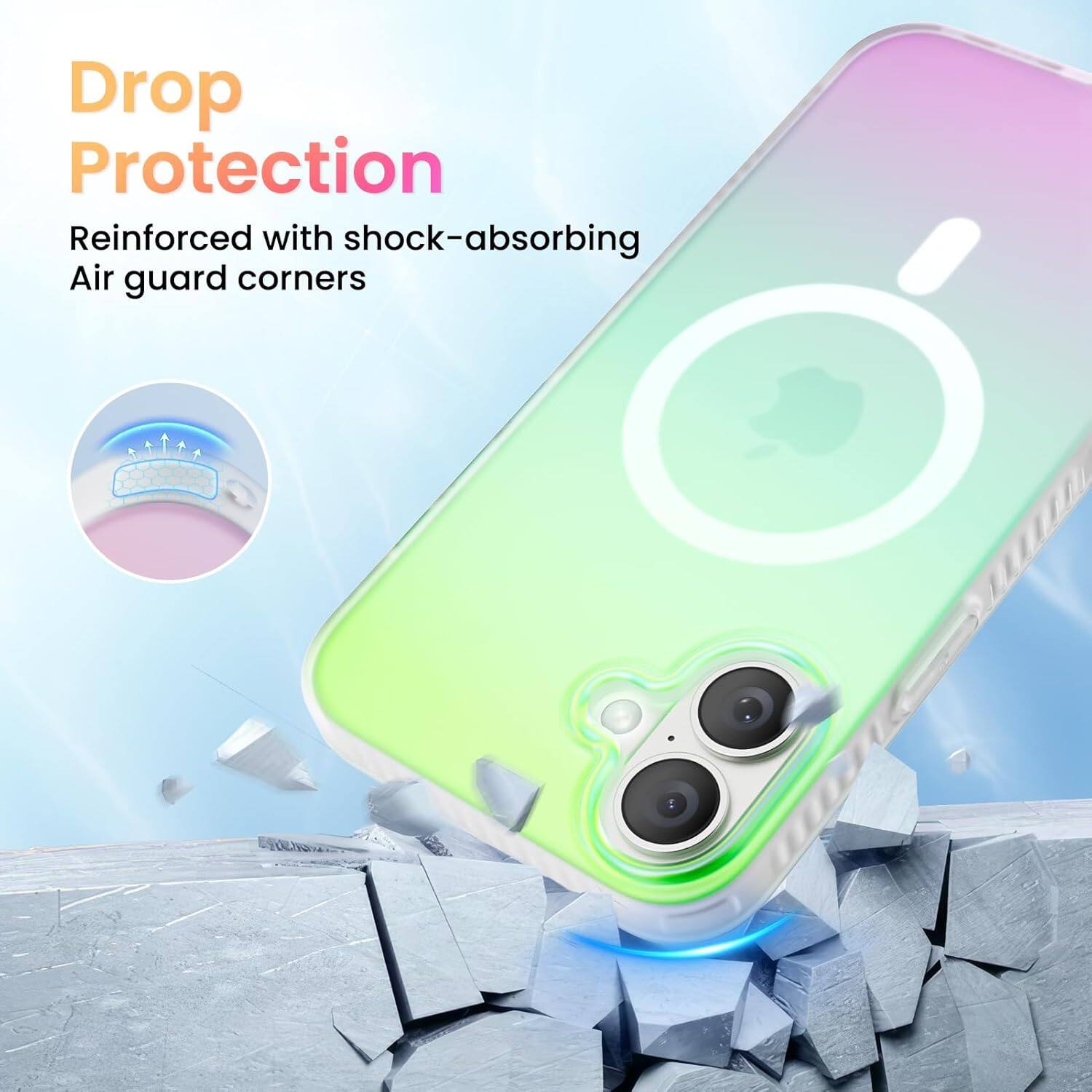 Drop Protection
Reinforced with shock-absorbing Air guard corners