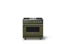 Viking - 36"W. 4 Burner Pro 5 Series 5.6 Cu. Ft. Freestanding Sealed Dual Fuel Convection Range/Griddle - Martini - Martini