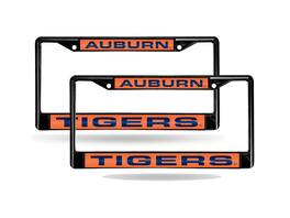 Rico Industries - Auburn University Tigers Black Metal Laser Cut License Plate Frame - Set of 2 Frames - Multi