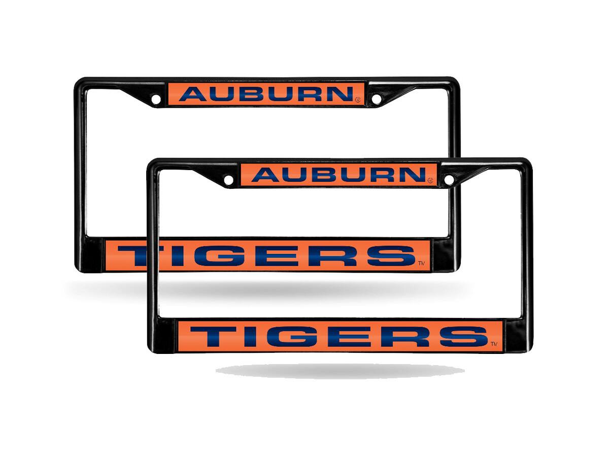 Auburn University Tigers Black Metal Laser Cut License Plate Frame - Set of 2 Frames