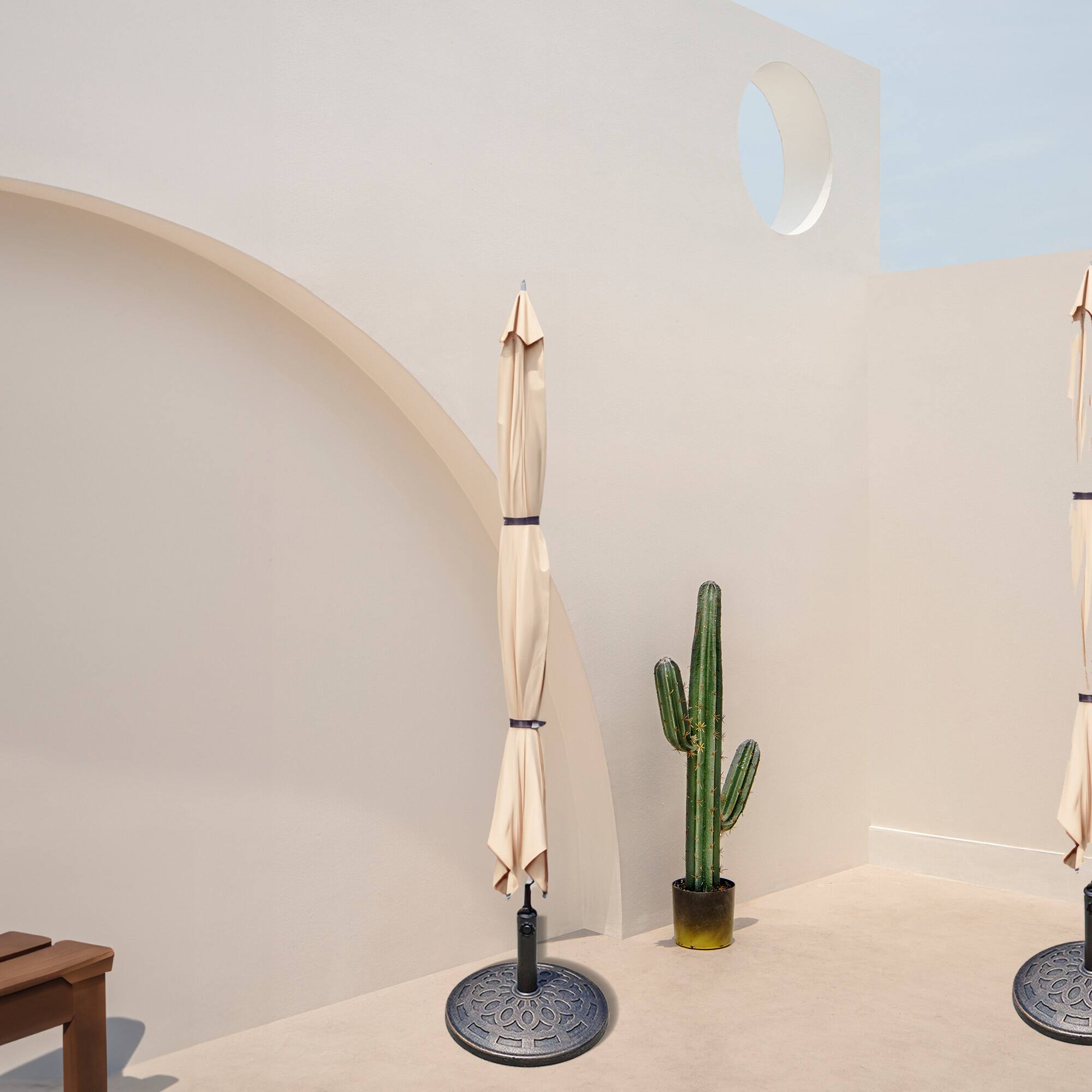 Alt View 3. Four Seasons Courtyard - Four Seasons Courtyard 18 Inch Umbrella Base Fits Up To 2" Umbrella Pole, Bronze - Bronze.