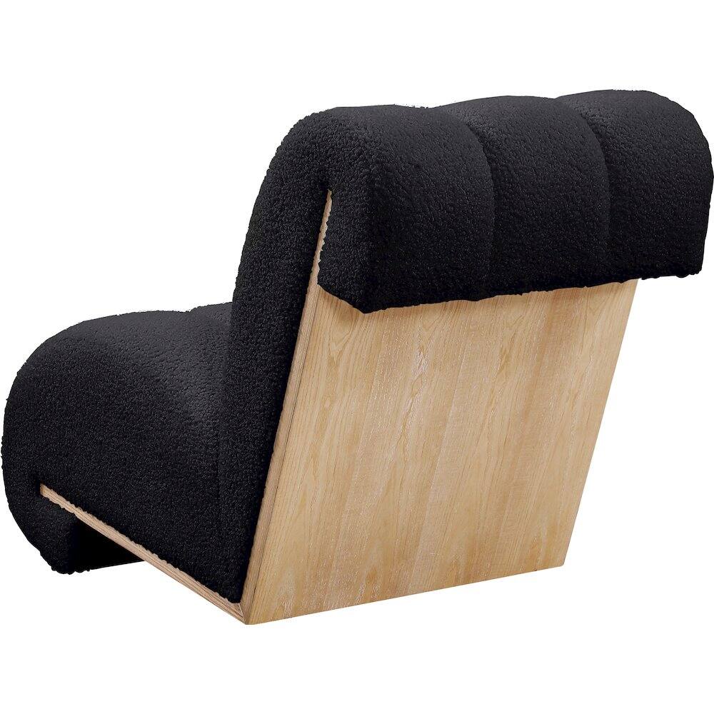 Alt View 4. Meridian Furniture - Swoon Black Faux Sheepskin Accent Chair - Black.