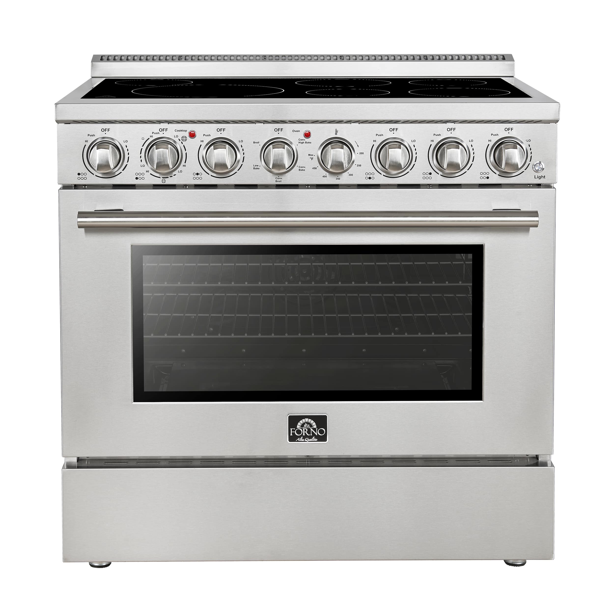 Forno Appliances - Paolo 5.44 Cu. Ft. Freestanding Electric True Convection Range with Warming Zone - Silver - Front_Zoom