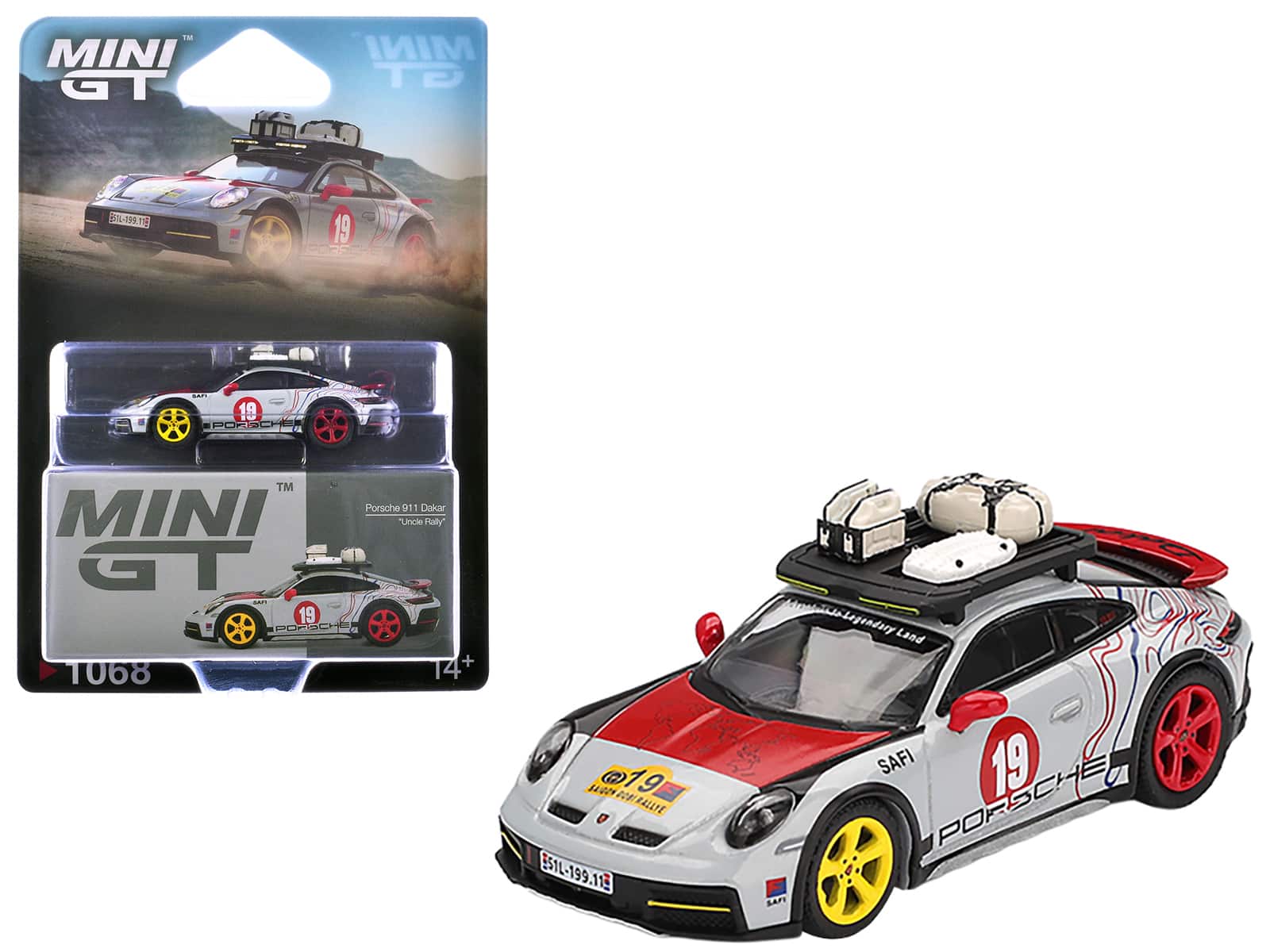 "True Scale Miniatures - Porsche 911 Dakar #19 ""Uncle Rally"" Gray with Graphics and Roof Rack Limited Edition 1/64 Diecast Model Car by Mini GT" price history on PriceWatchPro
