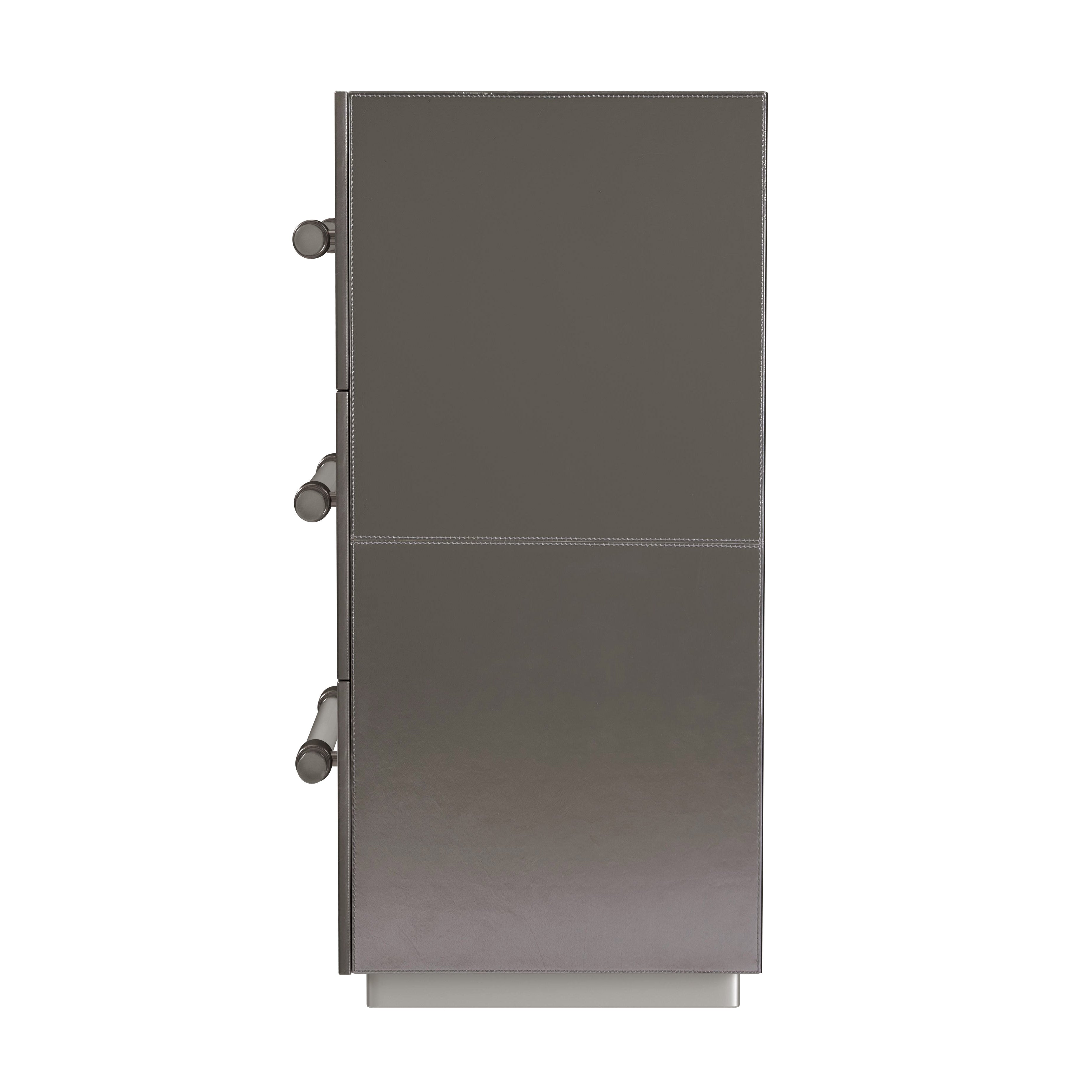 Alt View 4. Butler Specialty - Allman 48 in. W Rectangular Wood and Leather 3 Drawer Accent Chest - Silver.