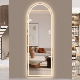 Boyel Living - 65 by 21 Inch Arch Design LED Full Length Mirror Dimmable High Definition Explosion Proof for Makeup Studio