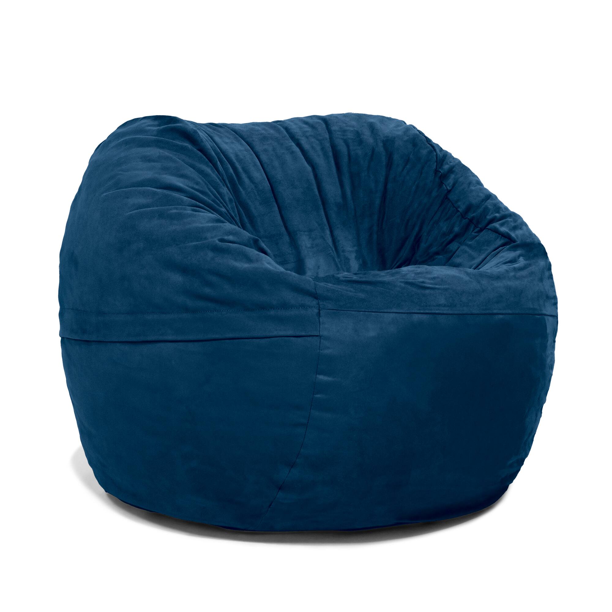 Jaxx - Saxx 3 Foot Bean Bag Chair with Removable Cover, Navy - Microsuede Navy