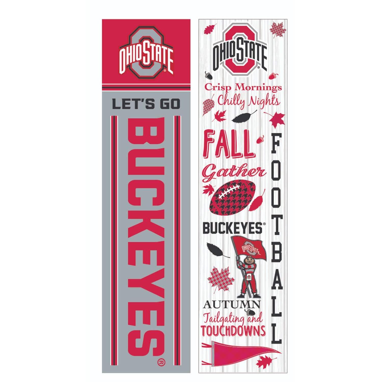 Evergreen Enterprises - Ohio State Buckeyes 47" Double Sided Fall Leaner Fan Sign - Multicolor