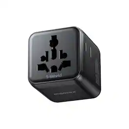 Momax - 1-World Universal Travel Charger with Dual AC - Black
