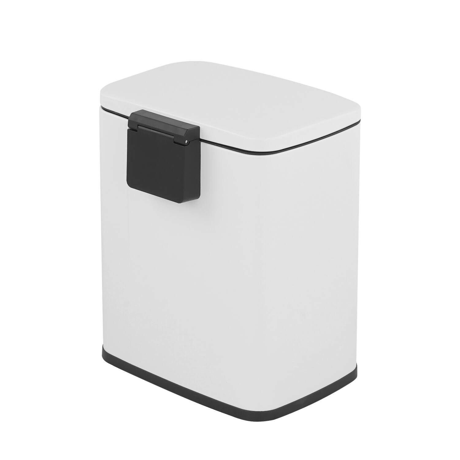 Back. Innovaze - 5.3 Gal./20 Liter Rectangular Stainless Steel step-on Trash Can for kitchen - Matt White.