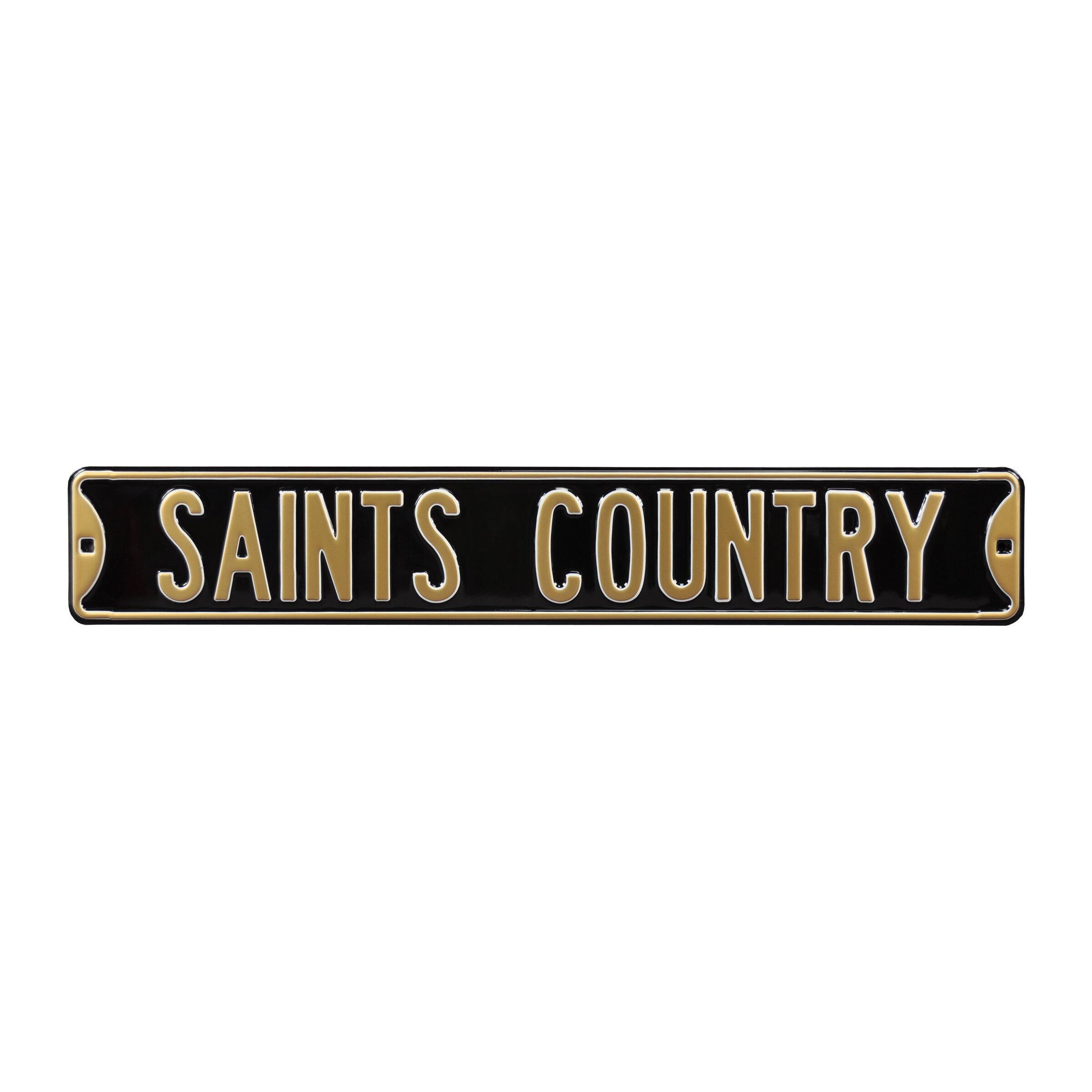 Black New Orleans Saints Country 6" x 36" Steel Street Sign