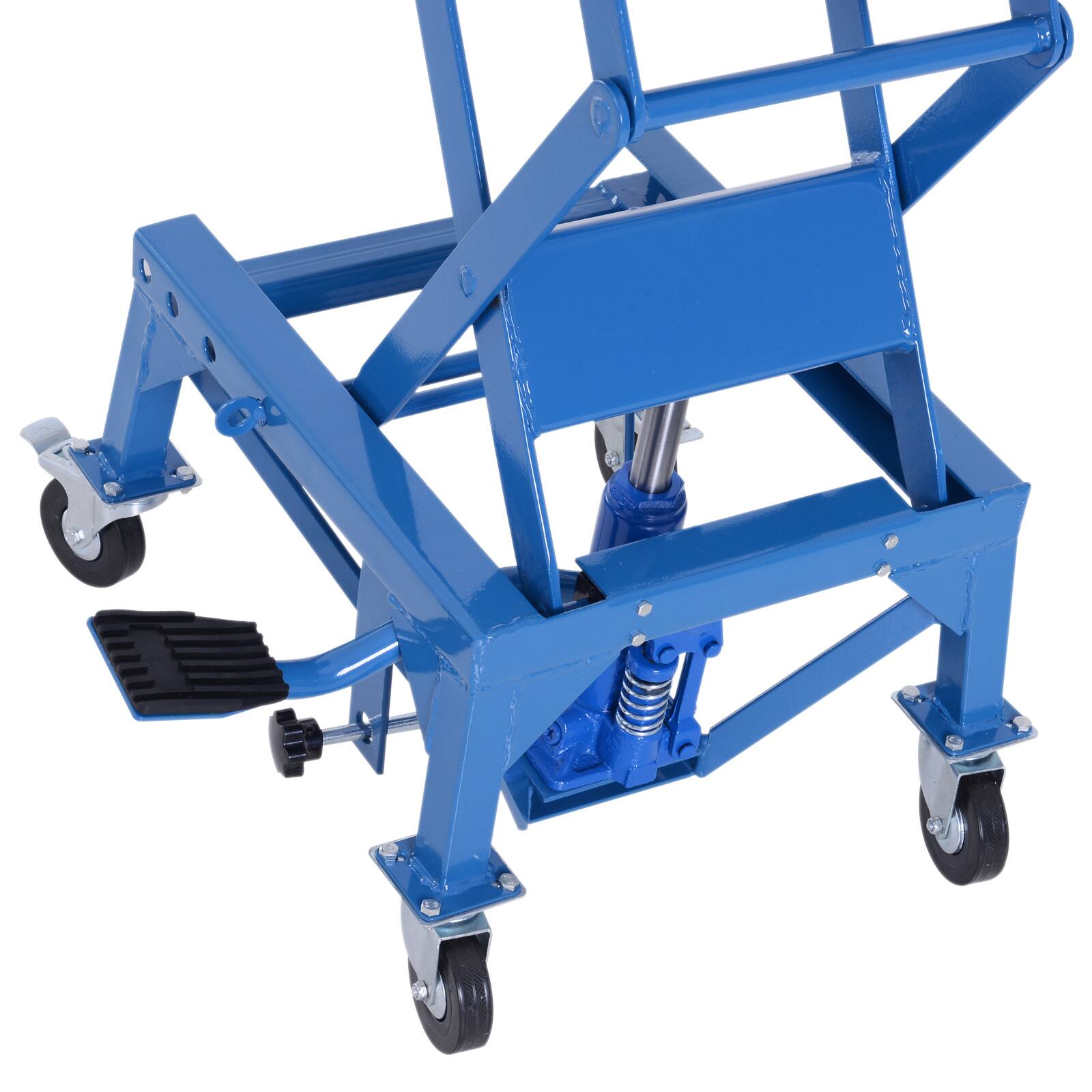 Alt View 7. Durhand - 300 lbs Hydraulic Motorcycle Scissor Jack Lift Foot Step Wheels for Small Dirt Bikes - Blue.