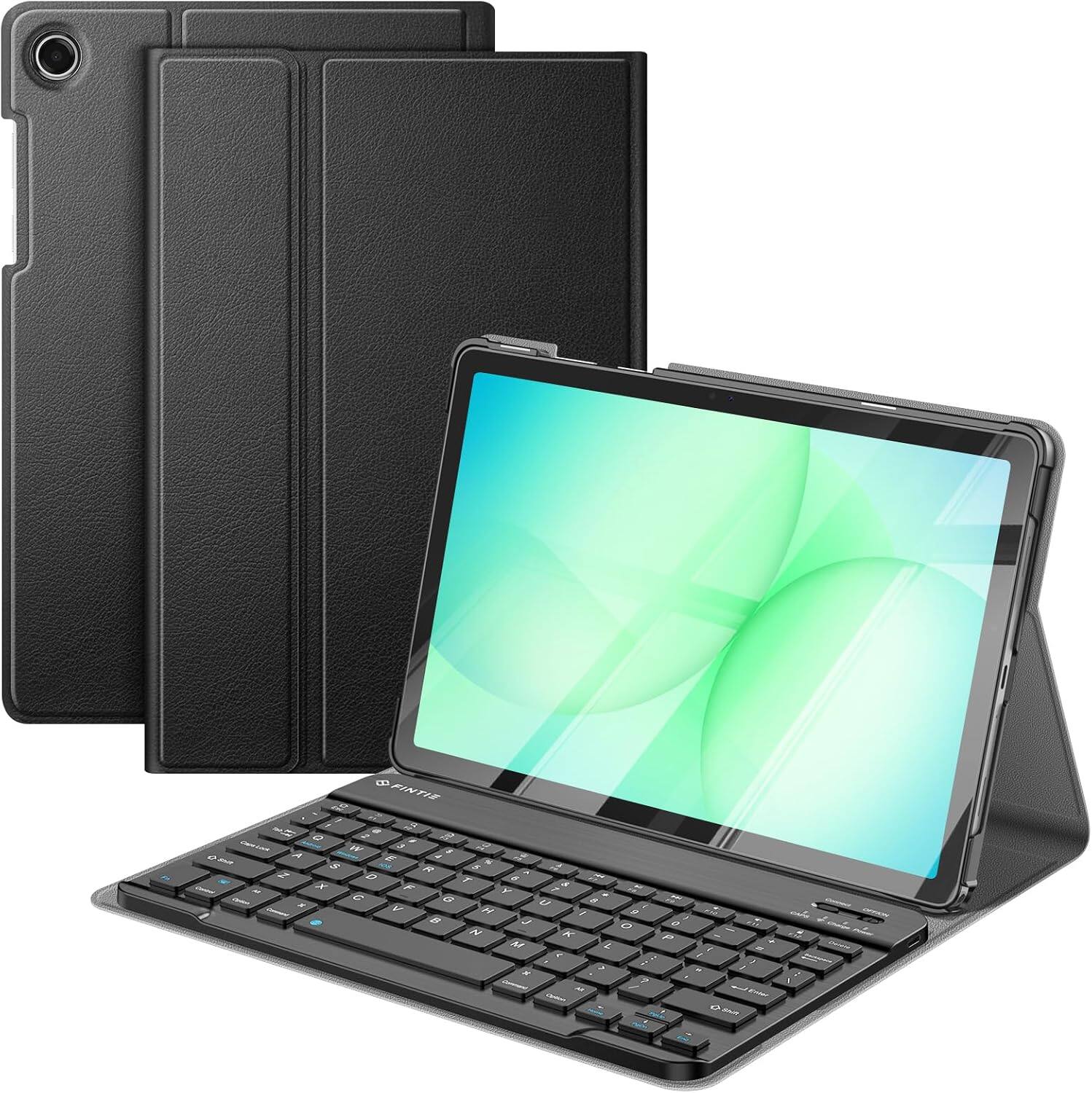 Front. Fintie - Keyboard Case for Samsung Galaxy Tab A11+ / Tab A9+ 11 Inch, Detachable Bluetooth Keyboard 3 Viewing Angles Stand Cover - Black.