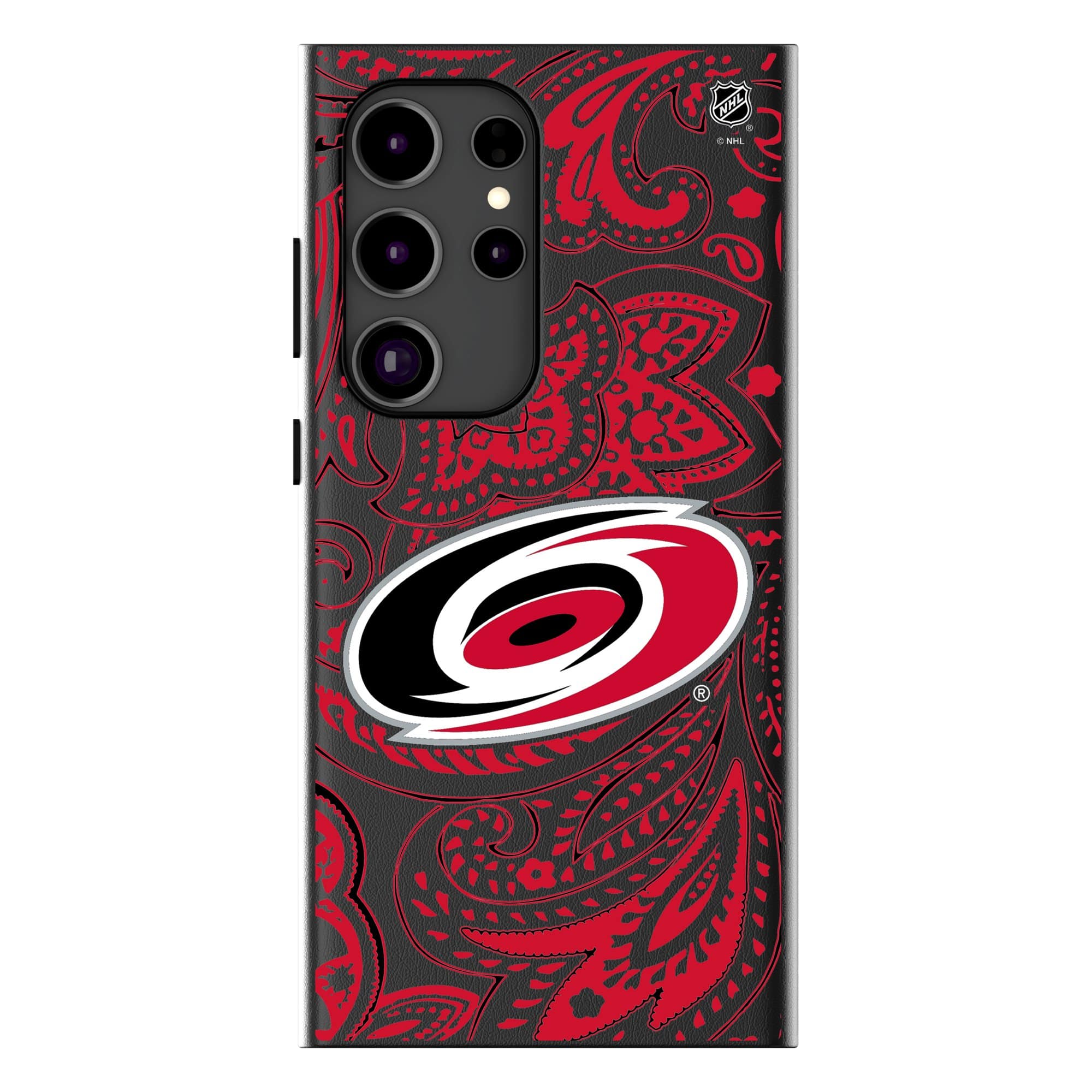 Keyscaper - NHL - Carolina Hurricanes Paisley Galaxy Magnetic Bump Case - S25 - Black
