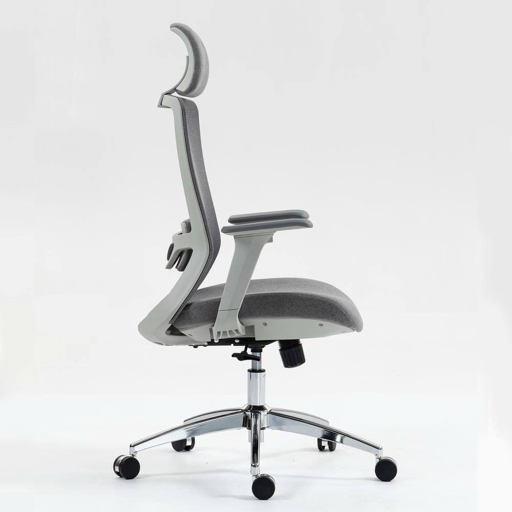 Back. Kadyn - High Back Mesh Office Chair, Adjustable Lumbar Support, 360° Swivel, Ergonomic Desk Chair, Gray - Gray.