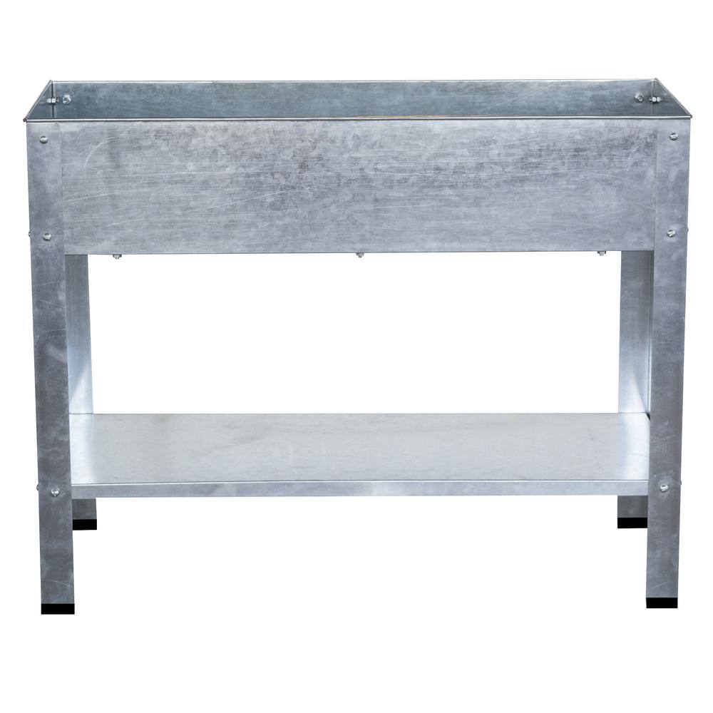 AmeriHome - Galvanized Metal Elevated Garden Planter - Multicolor