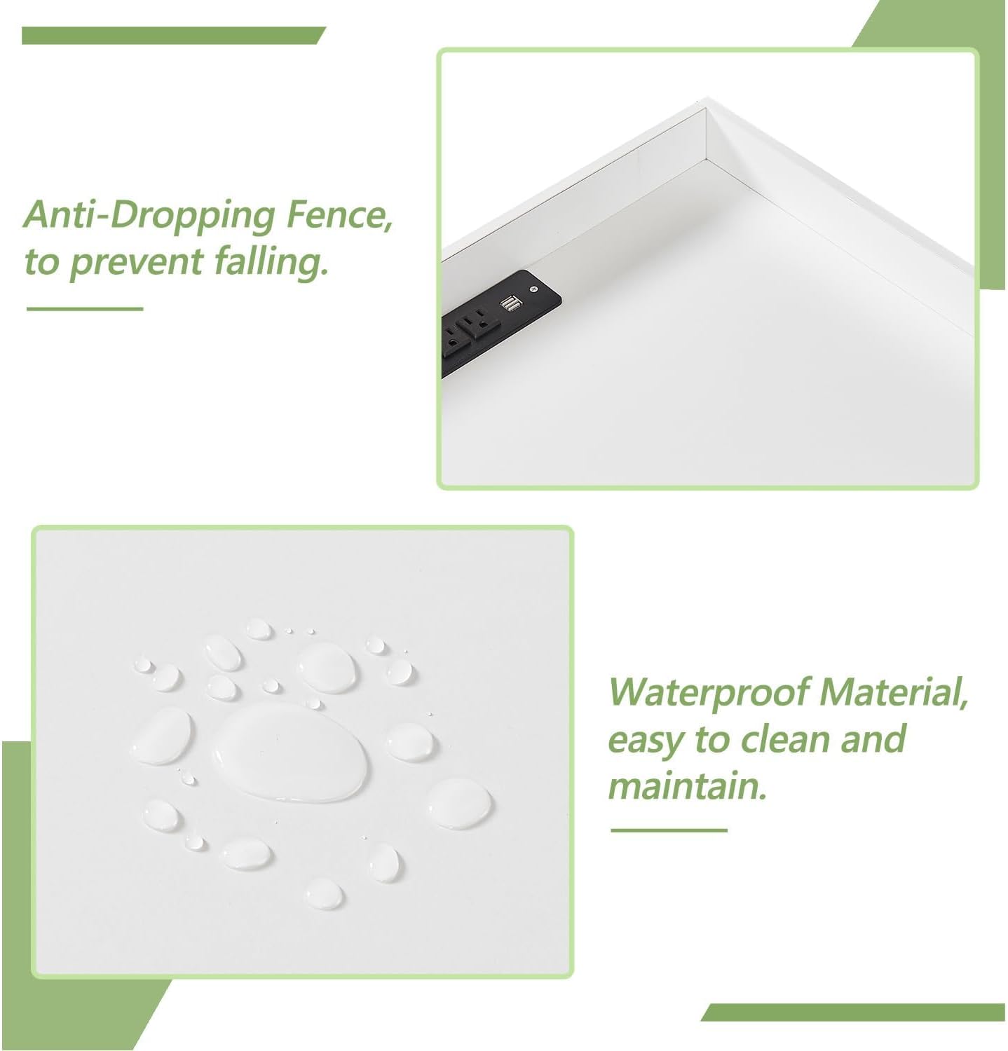 Anti-Dropping Fence, to prevent falling.

Waterproof Material, easy to clean and maintain.