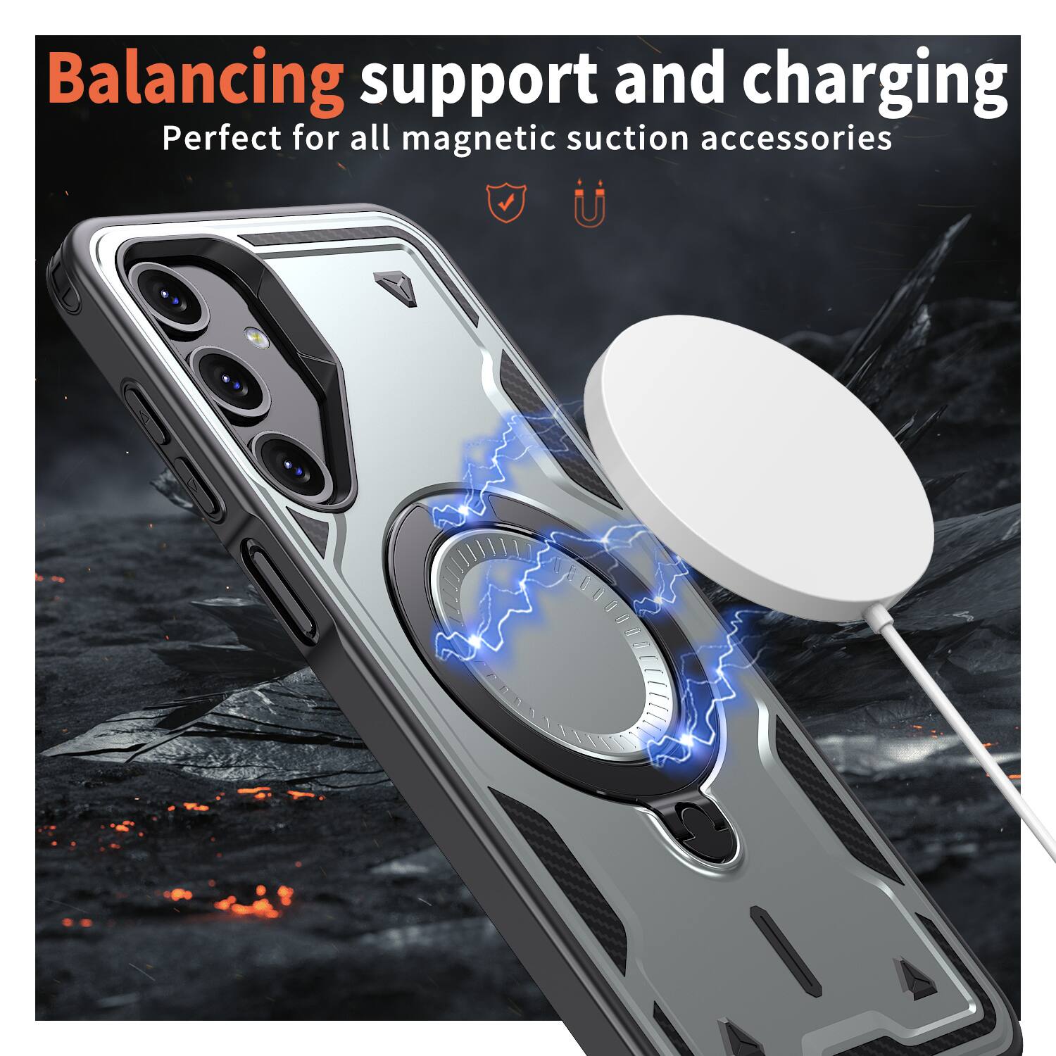 Balancing support and charging  
Perfect for all magnetic suction accessories