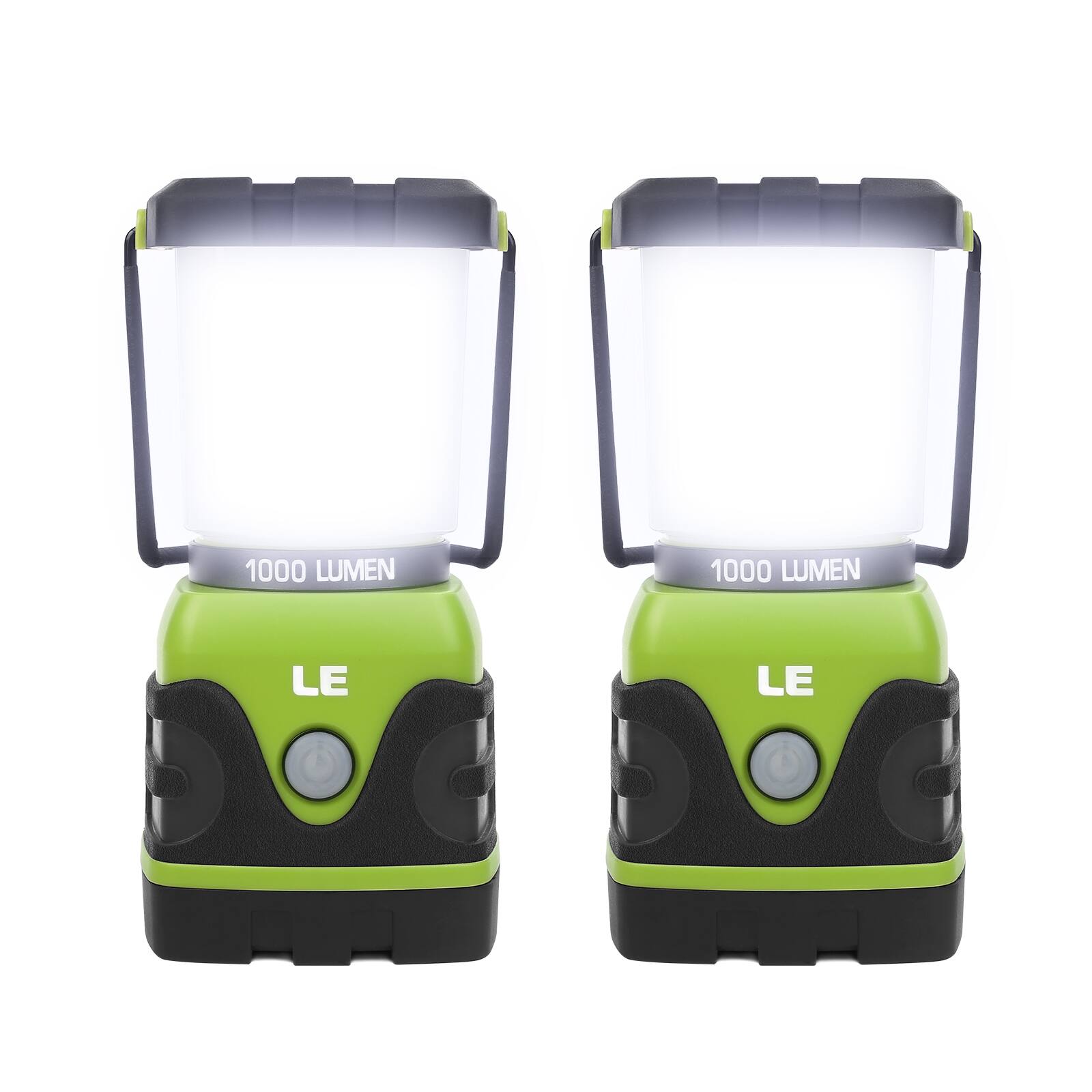 Lepro - 1000LM Battery Powered LED Camping Lantern 4 Light Modes,2-Pack - Green